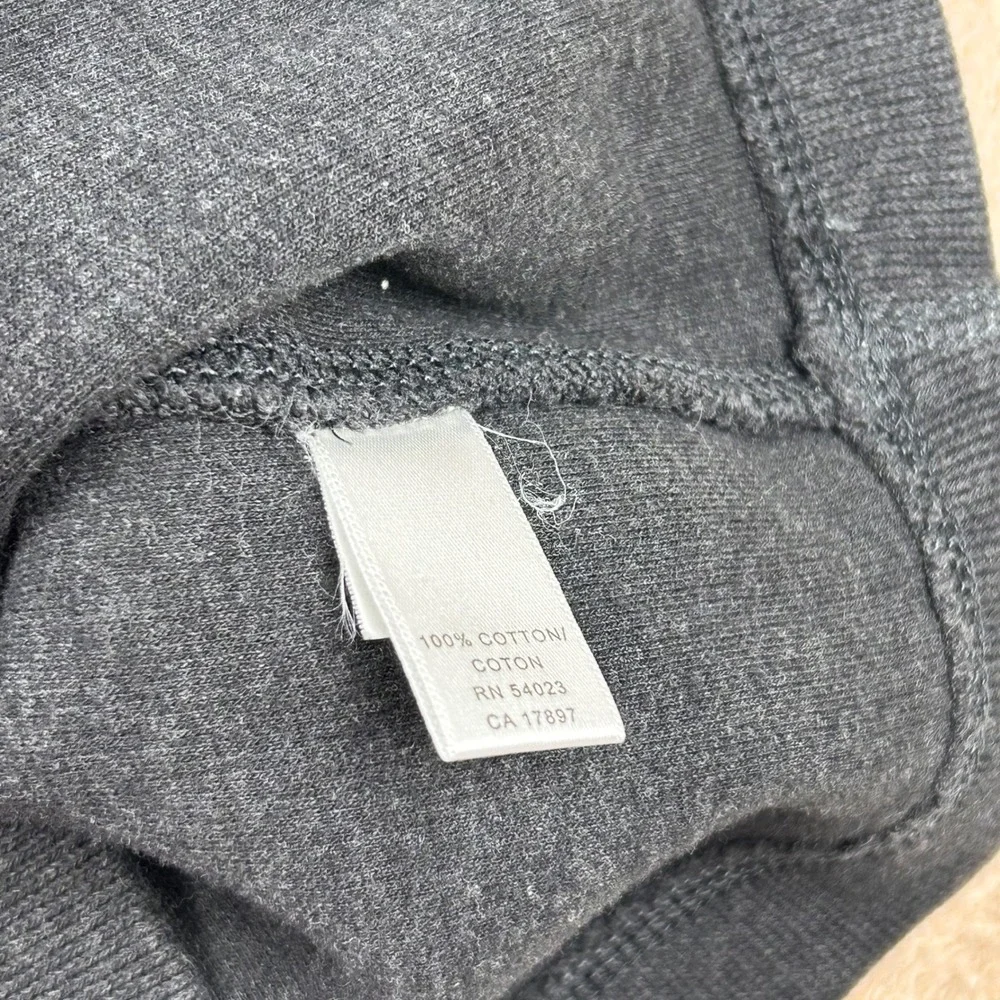 Banana Republic Mens Quarter Zip Pullover Sweater Charcoal Gray Cotton Size M